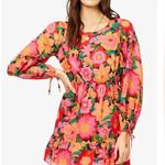 Billabong NWT Heaven Sent Floral Open Back Mini Dress Long Blouson Sleeve S $80 Photo 0
