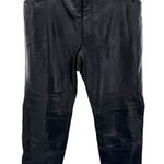 Gianni Bini Sasha Straight Leg High Rise Genuine Leather Pants Black Size 12 NWT Photo 0