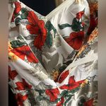 Lulumari One piece asymmetrical  ruffled pantsuit jumpsuit red floral Small Photo 3