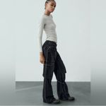 ZARA Black Wide Leg Cargo Jeans Photo 4