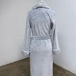 Anne Klein  gray grey plush fur collar robe Photo 1
