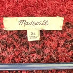 Madewell  Alpaca Merino Wool Burgundy Animal Print‎ Open Front Cardigan Oversized Photo 5