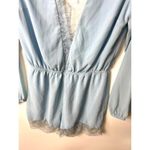 Hommage Los Angeles blue romper lace trim women’s medium Photo 3