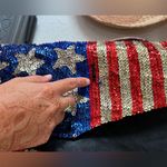 USA American Flag Sequins Vest Rodeo Small Stars & Stripes Blue Photo 2