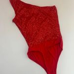 Revolve Supper down Red Sparkles Body Suit Photo 3