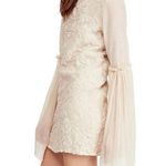 Free People  Cleo Cream Embroidered Flare Sleeve Mock Neck Mini Dress 6 Photo 1