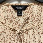 Simply Vera, Vera Wang Simply Vera Vera Wang Womens XL Pleated Split Neck Top Blouse Plus Beige Photo 2