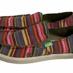 Sanuk  Women’s Sz 4 Multicolor Southwest Western Tribal Print Slip On Loafers Photo 6