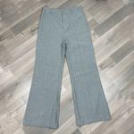 Princess Polly  Rach Striped Linen Blend Flare Leg Crop Pants Teal Grey 8 Photo 4