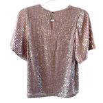 Cable & Gauge  lavender with Champagne Sequin Short Bell Sleeve Top S Lined NWOT Photo 1