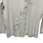 Ruby Rd Women Cardigan Sweater Ivory Embroidered Beaded Cottagecore Boho Classic Size L Photo 5