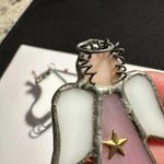 Handmade Glass Christmas Holiday Brooch Pins Lot Of 2 Ice Skates / Angel Photo 8