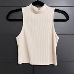 3 Pack Mock Neck Ribbed Crop Tank Tops Women’s Sz M NWOT Black, White & Cream Size M Photo 4