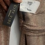 City Chic City vibe Metallic Rose Gold Bronze Dress L Photo 9