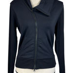 Athleta Small Malabar Crop Hoodie Jacket Asymmetrical Full-Zip Stretch UPF Black Photo 0