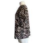 Chico's Chico’s Animal Print Brown White Blouse 2 L Large Photo 4