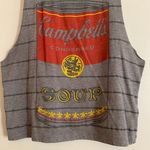 Forever 21 Andy Warhol Campbell’s Soup pop Art artsy Gray Printed Muscle Tee Tank Top Photo 5