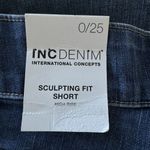 INC SZ 0/25 Sculpting Fit Bermuda Jean Shorts Zip-Fly Whiskered Stretch No-Gap Photo 3