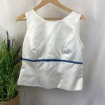 Alfred Angelo  White & Blue Satin Sleeveless Top & Maxi Skirt Set 8 Photo 1