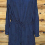 Katherine Barclay NWT Navy Blue Drawstring Shirt Dress Photo 0