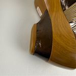 Gazith Brown Patent Leather Wooden Platform Sandals Size 8.5 Photo 5