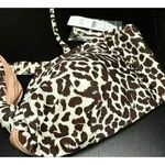 J.Crew  Bikini Top Women's Size 2X, Knot Bandeau Style, Leopard Print, Brown Photo 2