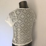 Forever 21  White Stretch Mesh Short Sleeve Shirt Photo 2