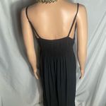 Blush  Black Crochet Top Midi Dress Size 16 Adjustable Straps Rayon Boho Photo 2
