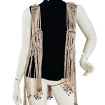 San Joy fringe vest beige size L Tan Size L Photo 0