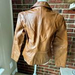 wilson's leather Wilson Maxima Women Sz L Brown Leather Button Up Blazer Jacket Boho Chic Western Photo 2