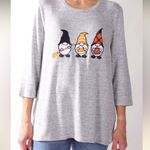 Indigo Soul women’s size 3XL Halloween Gnomes cat bats hats Hacci grey Tunic Top Gray Photo 8