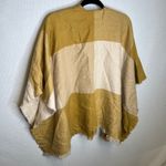 Universal Threads Universal Thread Plaid Poncho Cape Mustard Beige Fringe One Size Photo 3