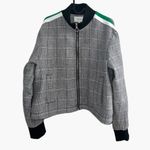 Current/Elliott NEW Current Elliott Dassen Plaid Side Stripe Linen Bomber windbreaker Jacket S 1 Photo 2