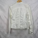 White House | Black Market 5 for $25| WHBM Ruffle Front Cotton Moto fitted Jacket Size 6 Photo 3