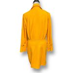 ZARA  Mustard Yellow Twist Front Draped Long Sleeve Asymmetric Hem Shirt Dress L Photo 3