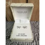 Rachel Zoe NIB  Bow Cubic Zirconia 925 Sterling Silver Earrings Photo 1