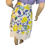 Talbots RSVP BY WHITE, YELLOW, BLUE & GREEN COTTON FLORAL TWILL SKIRT (12P) Photo 3