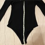 Reformation Black Long Sleeve Square Neck Ribbed Bodysuit Photo 3