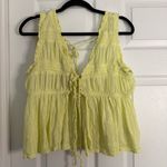 American Eagle Outfitters Light Yellow Ruffled Babydoll Top L Photo 2