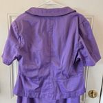 Larry Levine Vintage  2PC Purple Cotton Blend Skirt Suit Size 18 Padded Shoulders Photo 4