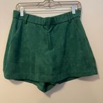 Glam  emerald Green faux suede Women's Shorts with skirt front large Photo 0