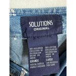 Vintage Solutions Original Blue Denim Floral Embroidered Overall Midi Dress Sz L Photo 5