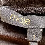 Maje  Layered Plaid Twill And Stretch-cotton Jersey Top In Checked Red Black 1 S Photo 2