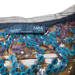 ZARA  Embroidered Floral Top Sheer Mesh Colorful‎ Statement Blouse Photo 2