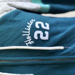 Hollister Teal Zip Up Hoodie Sz Large Varsity Graphic Colorblock Y2K Jacket Photo 2