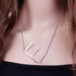 Silver Initial Pendant Necklace Letters A Photo 0