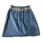 Stuffed Shirt Denim Jean Mini Skirt Size 7 Pockets Boho Western‎ Preppy Vintage Blue Photo 1