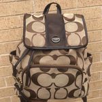 Coach Signature Monogram Brown Backpack Bag Purse Preppy Academia Y2K C1361-F21928 Photo 0