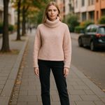 Pink republic Pink‎ Republic Womens Sweater Size XS Soft Fluffy Turtleneck Mauve Blossom NEW Photo 1