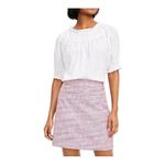 Loft  Pink Tweed Pocket Shift Mini Skirt Pockets Career Casual Women Size‎ 10P Photo 2